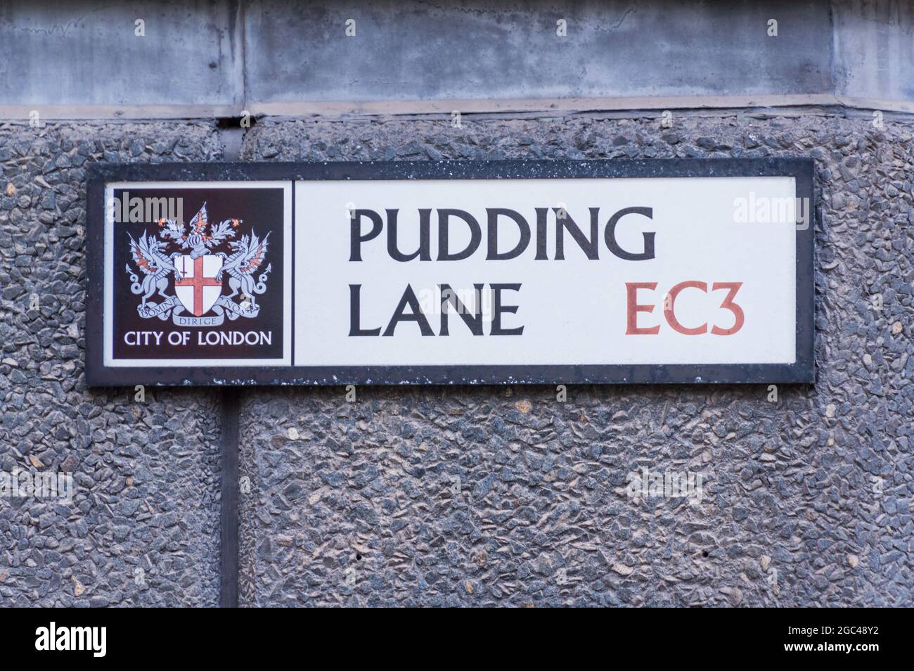 Poudding Lane EC3 le feu historique de Londres de 1666 a commencé ici dans une boulangerie Banque D'Images