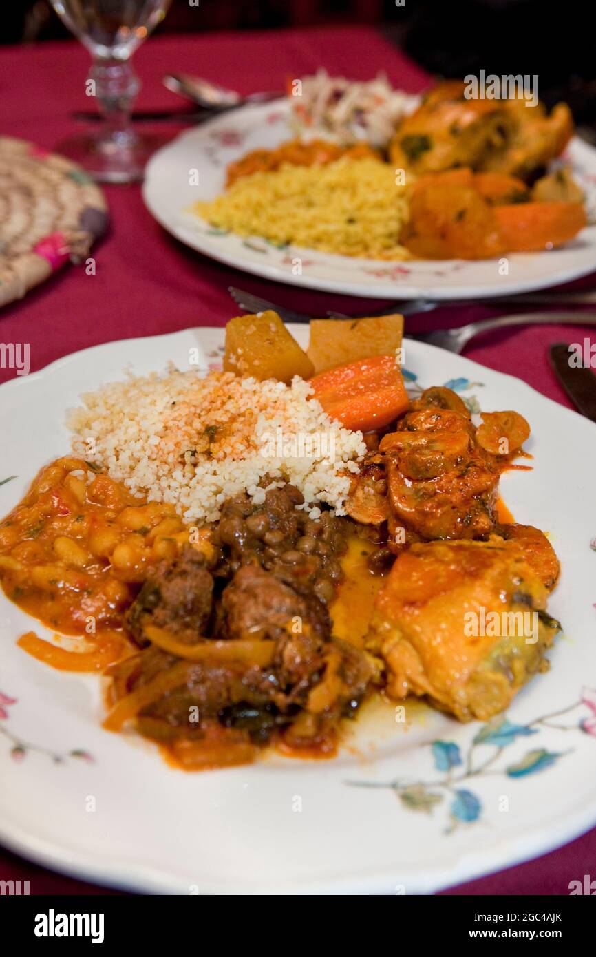 Repas au restaurant marocain Banque D'Images