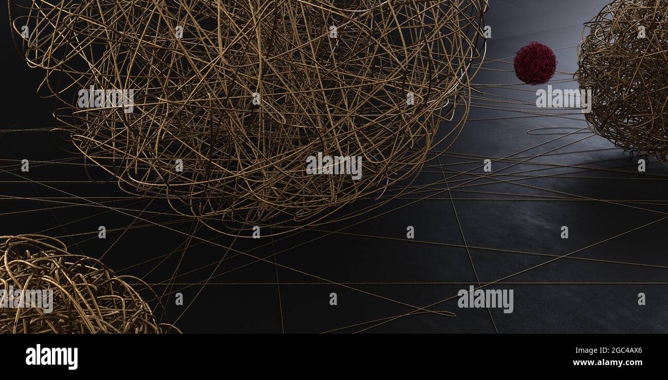 Boules géométriques de différentes tailles sur fond blanc Banque D'Images