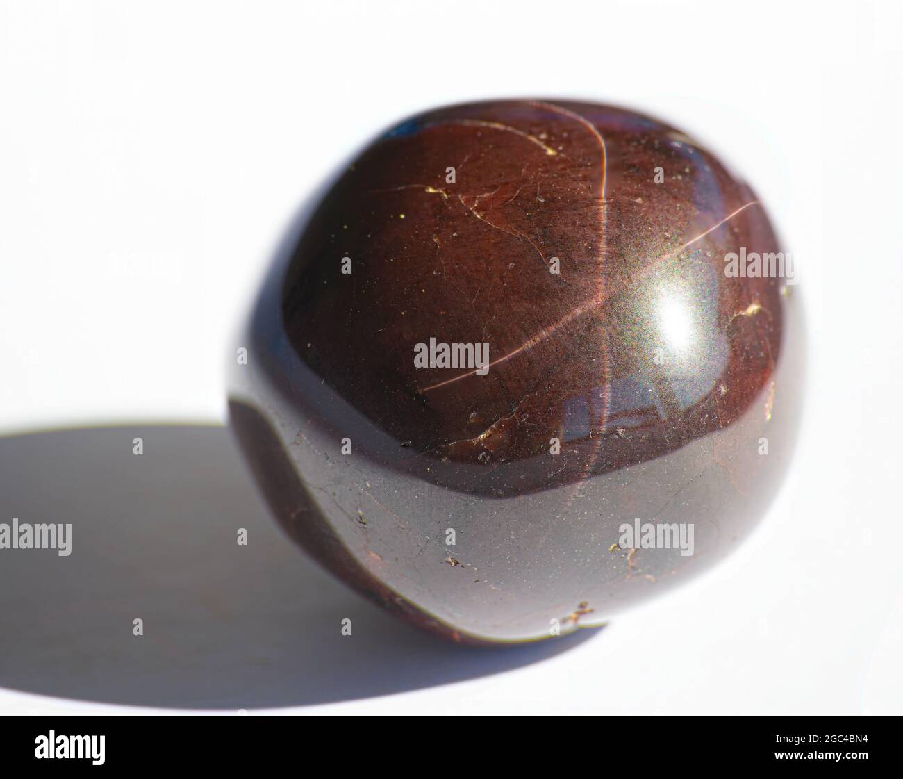 Grenat rouge - spécimen naturel, tubé Banque D'Images