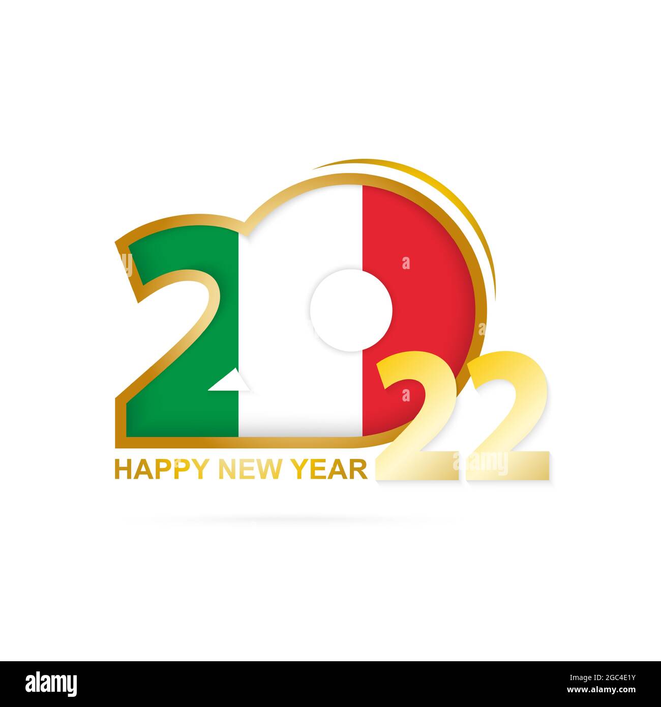 Année 2022 avec modèle drapeau d'Italie. Bonne année de conception. Illustration vectorielle. Illustration de Vecteur