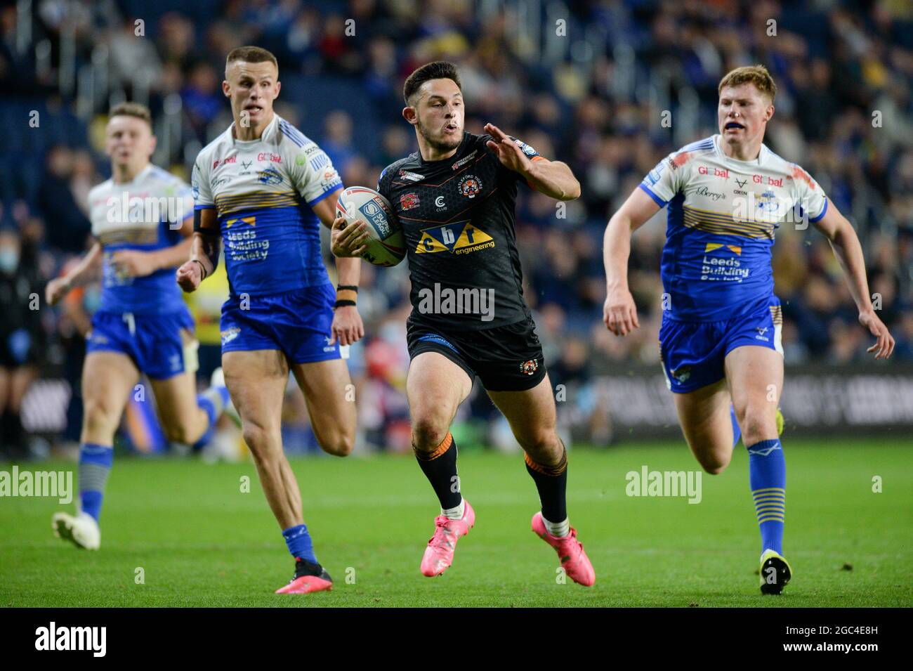 Leeds, Royaume-Uni. 06e août 2021. Leeds, Angleterre - 6 août 2021 -Niall Evalds of Castleford Tigers en action pendant la Ligue de rugby Betfred Super League Leeds Rhinos vs Castleford Tigers au stade Emerald Headingley, Leeds, Royaume-Uni Dean Williams Credit: Dean Williams/Alay Live News Banque D'Images