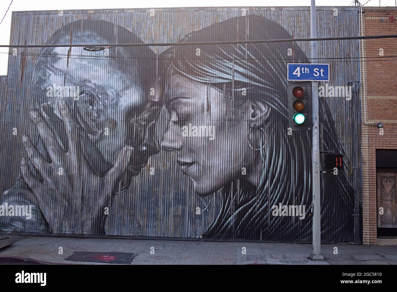 Fresque de Christina Angelina.Le quartier des arts.Centre-ville de Los Angeles, Californie, États-Unis Banque D'Images