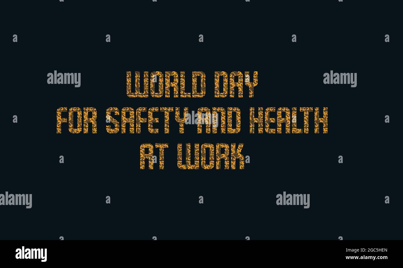 Modèle de vecteur de la Journée mondiale pour la sécurité et la santé au travail Illustration de Vecteur