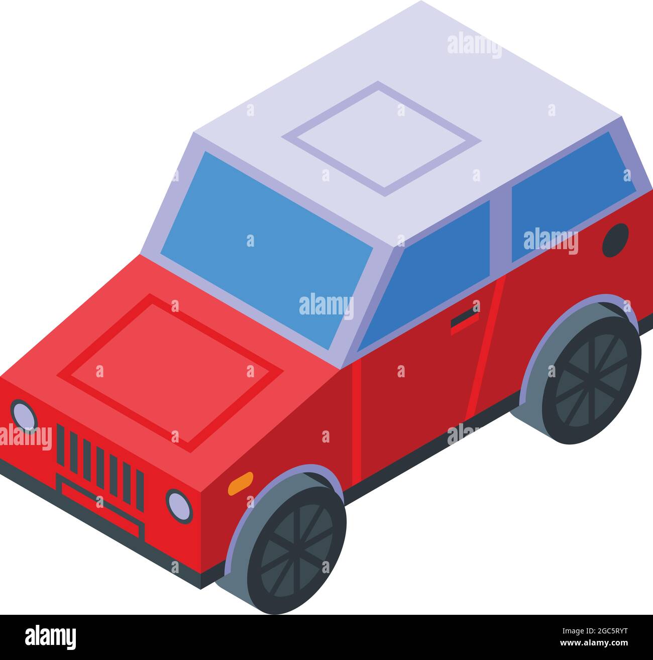 Rouge safari jeep icône vecteur isométrique. Voiture tout-terrain. véhicule 4x4 Illustration de Vecteur