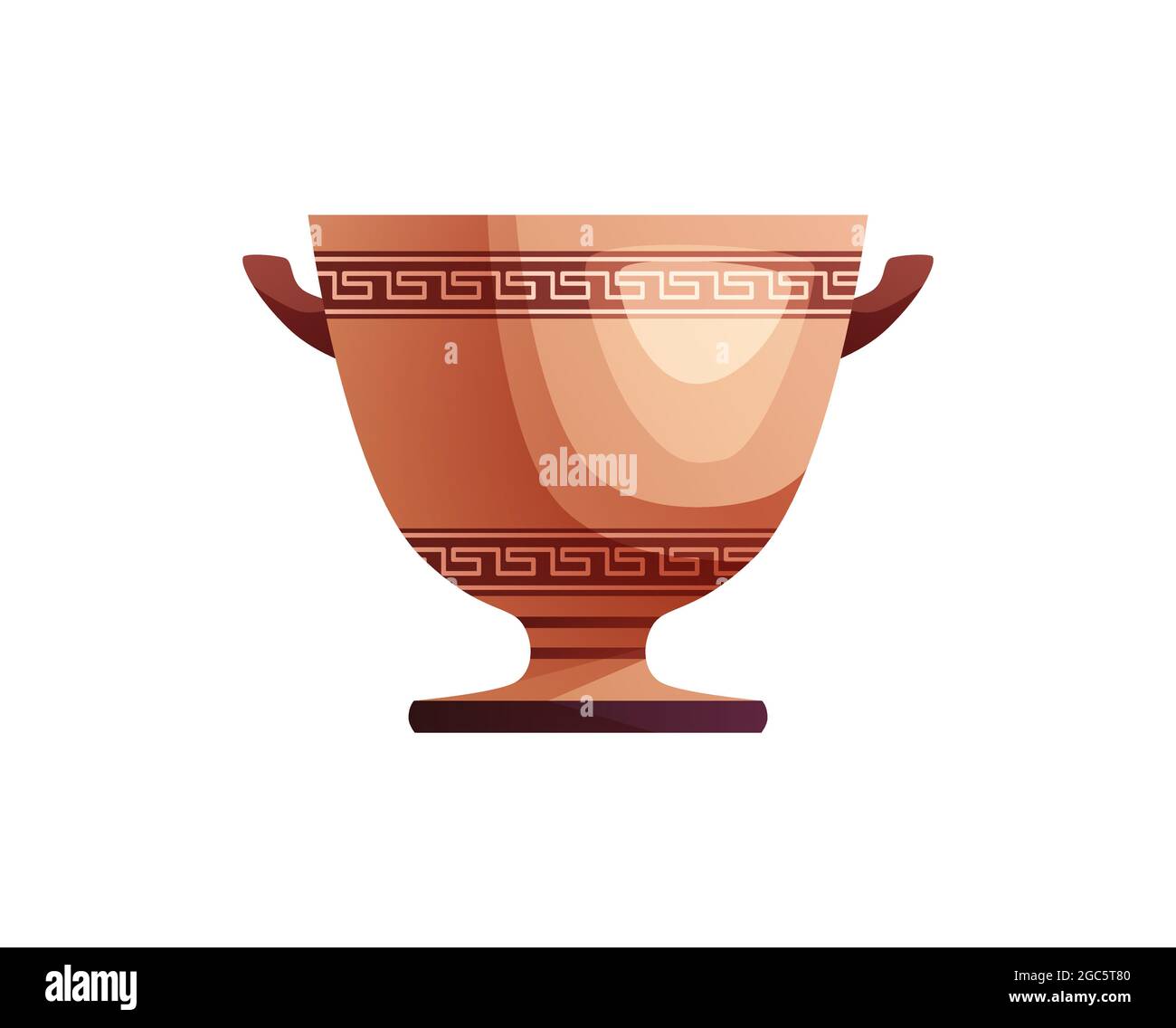 Vase grec ancien avec décoration. Ancien pot traditionnel en argile ou pot pour le vin. Illustration de Vecteur