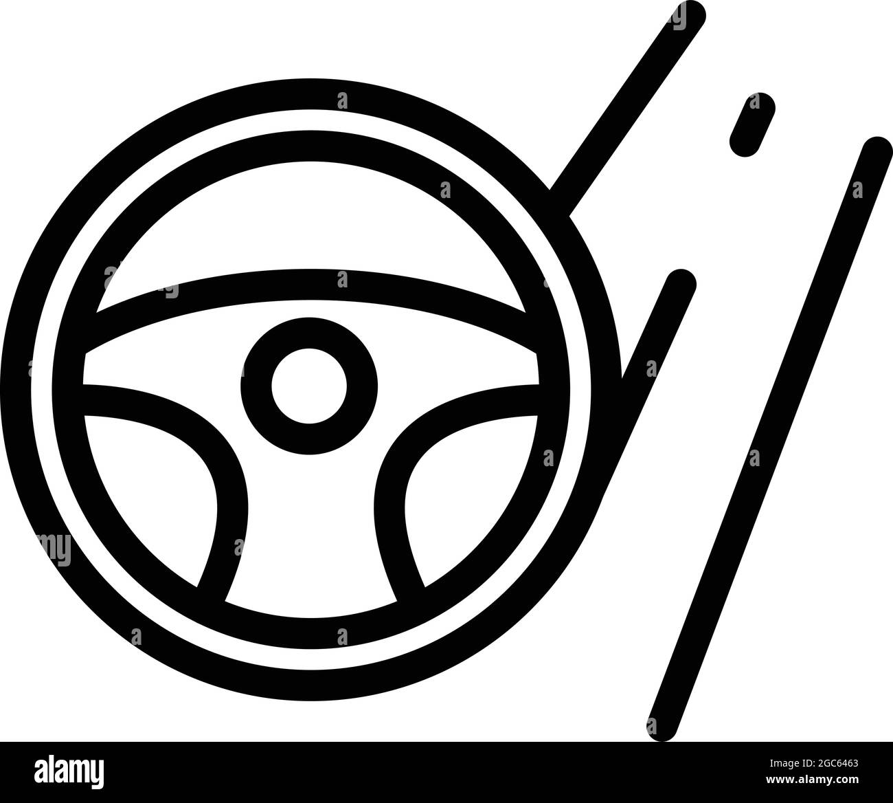 Vecteur de contour de l'icône du volant sport. Conduire en voiture. Avertisseur sonore automatique Illustration de Vecteur