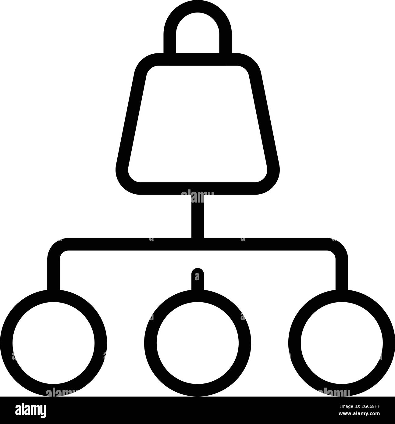 Vecteur de contour d'icône de produit de schéma. Processus métier. Cycle de déchets Illustration de Vecteur