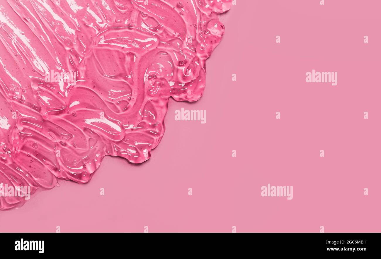 Gel liquide émulsion de sérum taches cosmétiques rose clair Banque D'Images