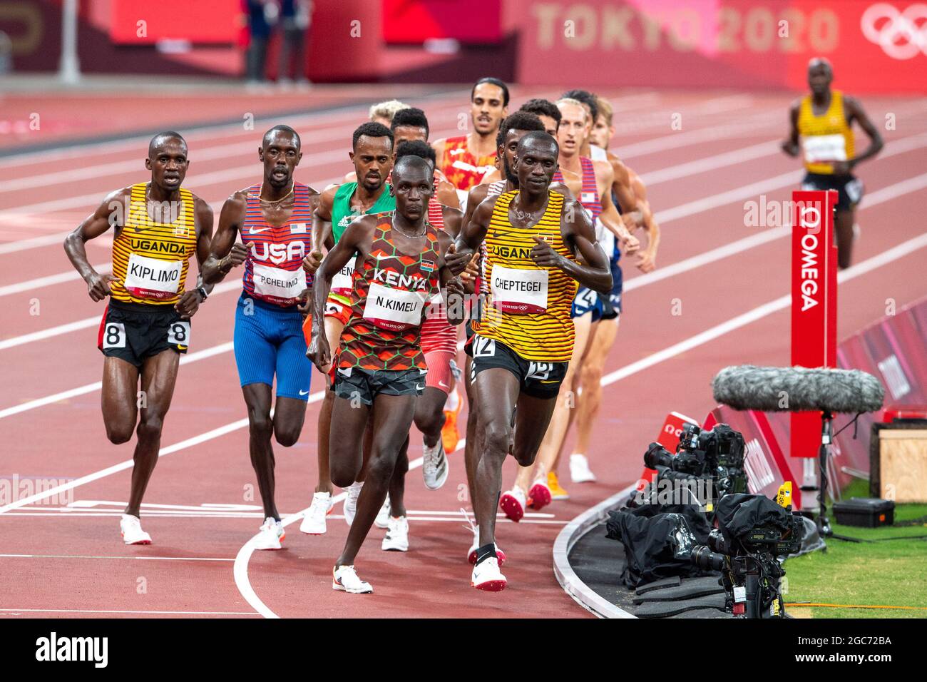 Tokyo, Japon. 06e août 2021. KIPLIMO Jacob (UGA), CHELIMO Paul (Etats-Unis), KIMELI Nicholas Kipkorir (KEN), CHEPTEGEI Joshua (UGA) lors des Jeux Olympiques Tokyo 2020, Athletics Men's 5000m final le 6 août 2021 au stade olympique de Tokyo, Japon - photo Andy Astfalck / Orange Pictures / DPPI Live photo Agency Banque D'Images