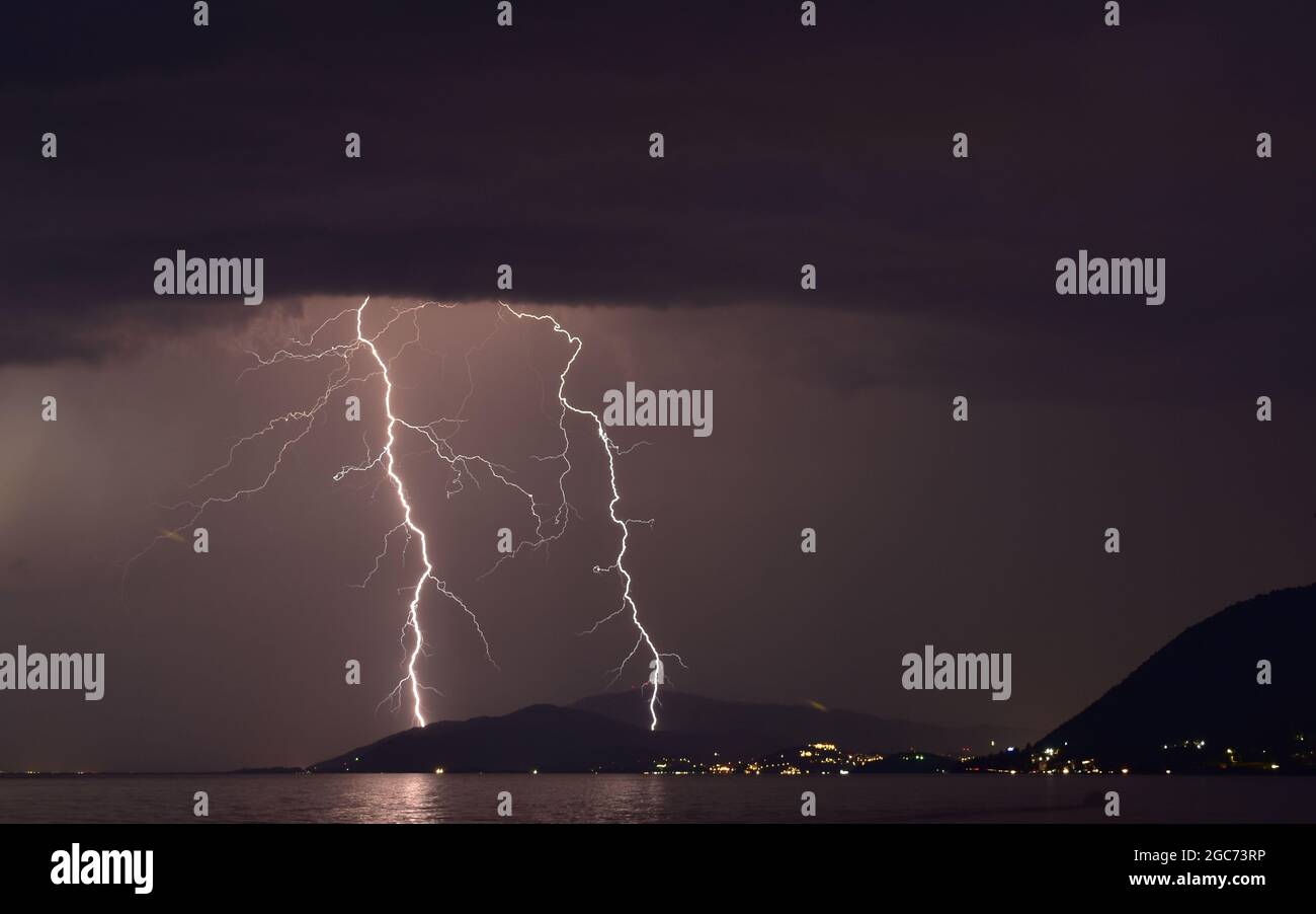 Tempête de Tunder à Ohrid Banque D'Images