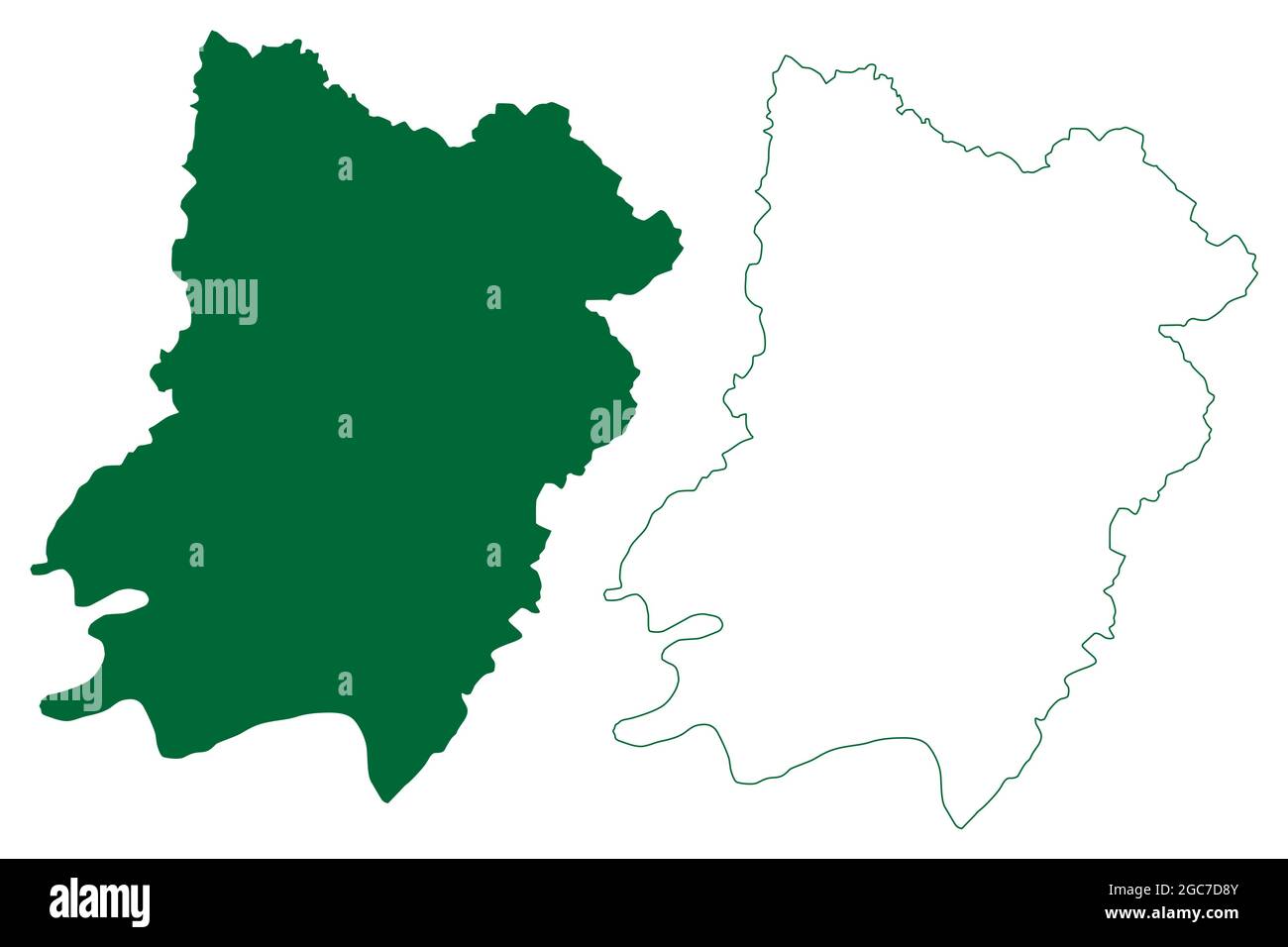 District d'Auraiya (État de l'Uttar Pradesh, République de l'Inde) carte illustration vectorielle, scribble esquisse carte d'Auraiya Illustration de Vecteur
