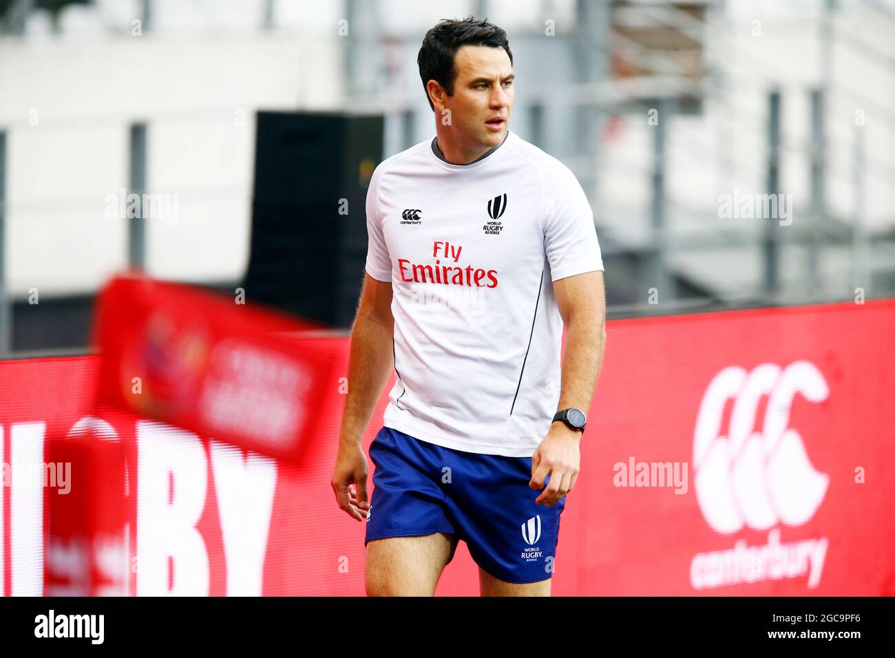 Adjointe Referee Ben O'Keeffe (Nouvelle-Zélande) lors de la série Lions de Castle Lager, troisième épreuve au stade du Cap, au Cap, Afrique du Sud. Date de la photo: Samedi 8 août 2021. Banque D'Images