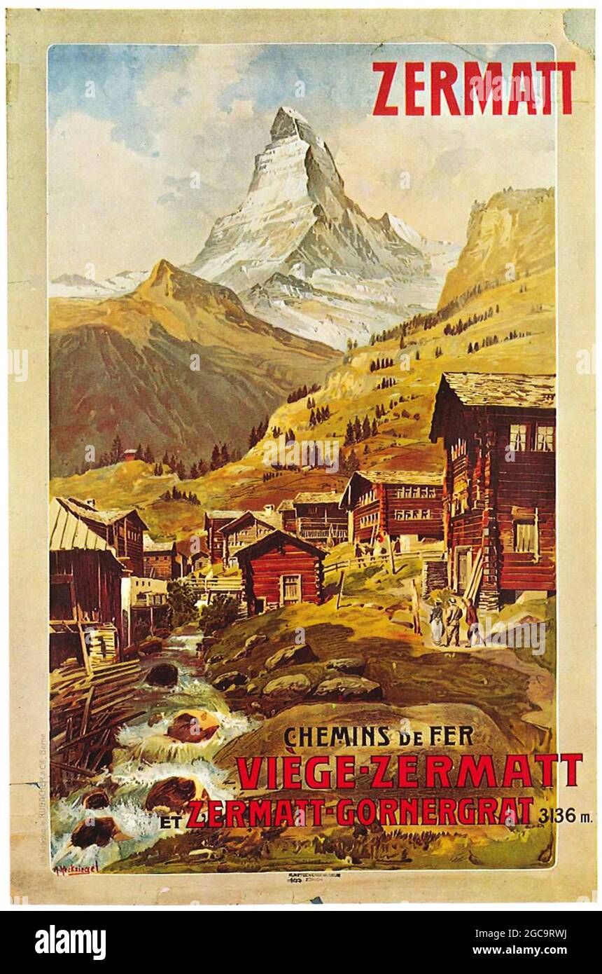 Zermatt Suisse Patch Thermocollant Badge Cervin Ski Souvenir Voyage Emblème