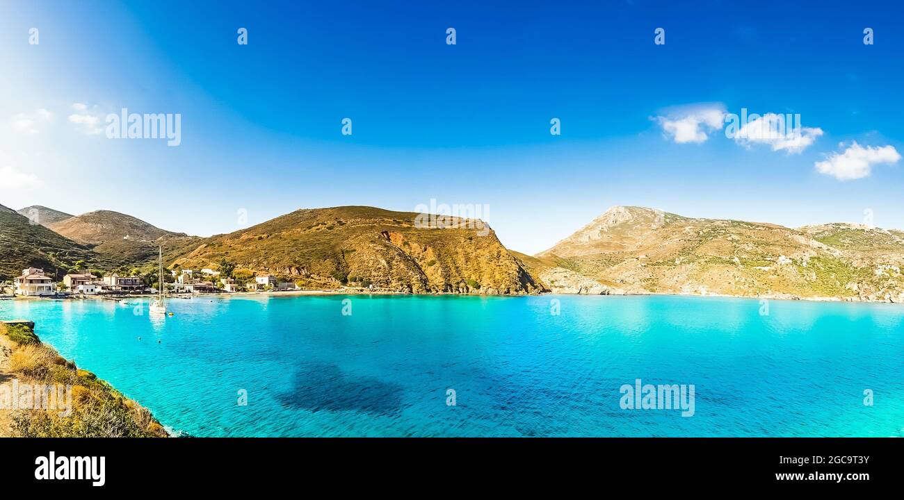Baie de Porto Kagio dans la partie sud de la péninsule de Mani, Péloponnèse, Lakonia, Grèce Banque D'Images