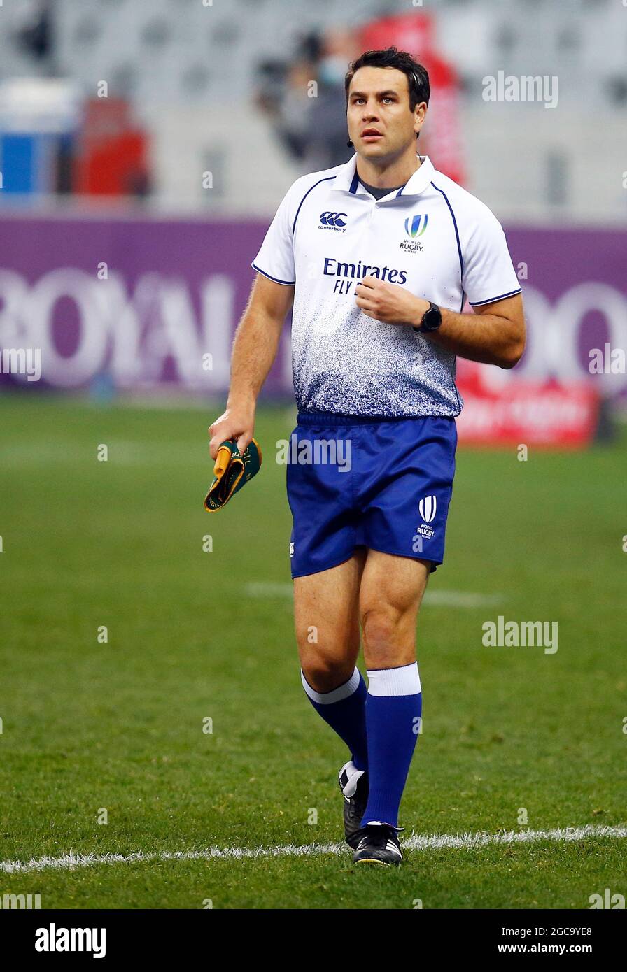 Adjointe Referee Ben O'Keeffe (Nouvelle-Zélande) lors de la série Lions de Castle Lager, troisième épreuve au stade du Cap, au Cap, Afrique du Sud. Date de la photo: Samedi 8 août 2021. Banque D'Images