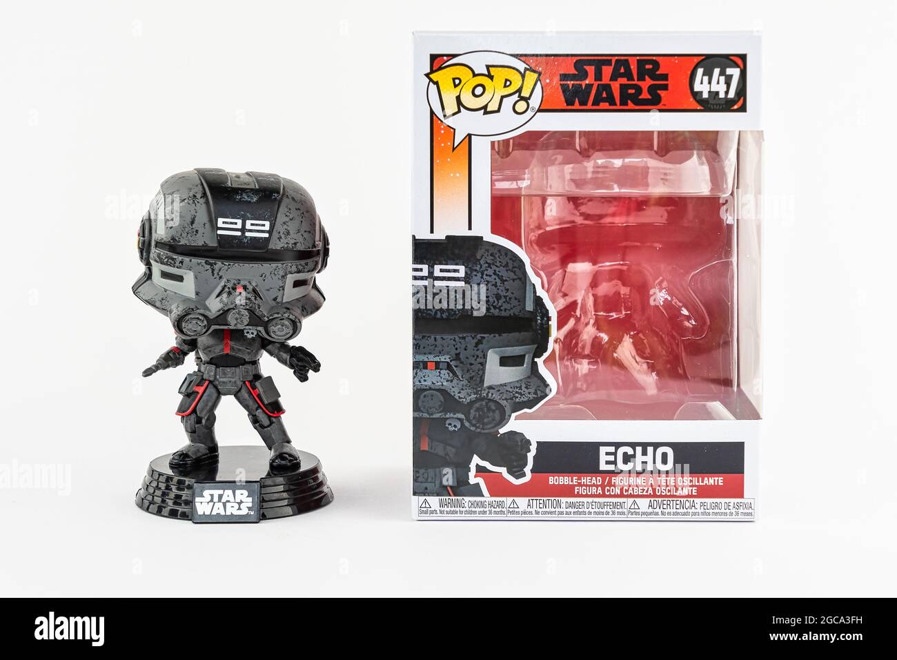 CHESTER, ROYAUME-UNI - 1ER AOÛT 2021:Echo de Star Wars Bad batch Funko Pop Banque D'Images