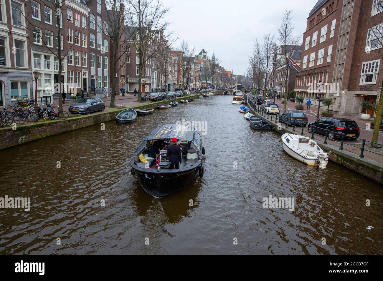 Canal à Amsterdam, Hollande, pays-Bas. Banque D'Images