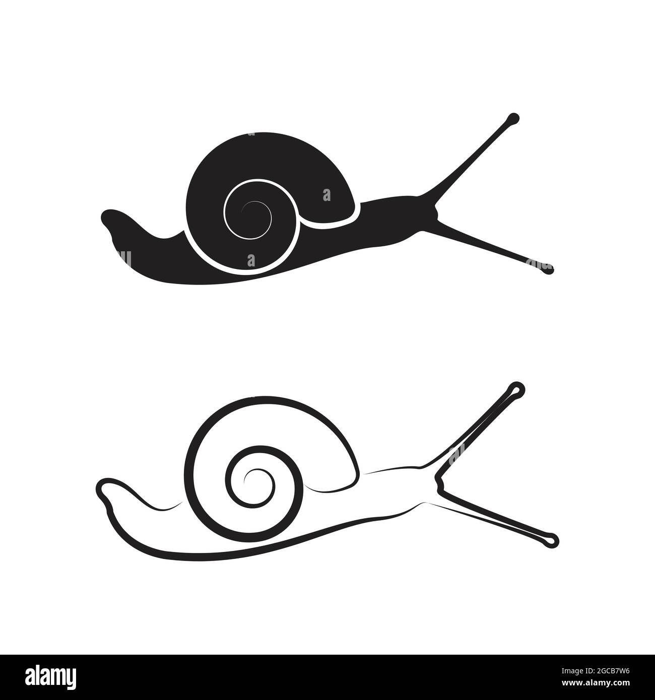 Vecteur d'un escargot sur fond blanc. Animaux reptiles. Illustration vectorielle superposée facile à modifier. Animaux sauvages. Illustration de Vecteur
