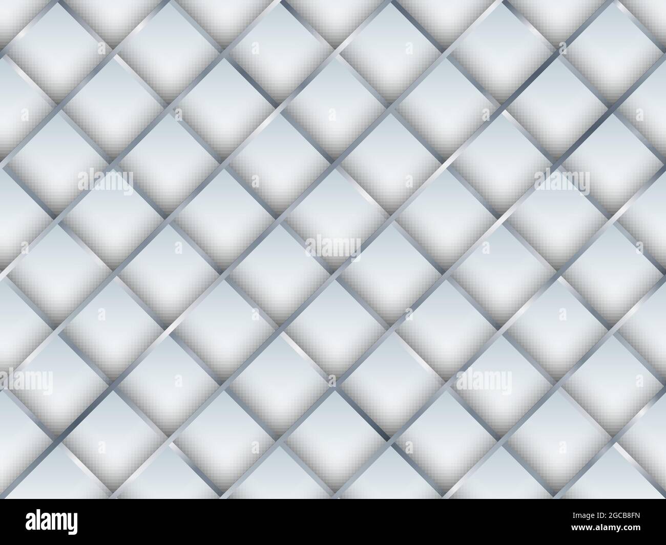 Motif abstrait sans couture carré blanc 3d avec fond et texture de lignes de grille en dégradé argent. Illustration vectorielle Illustration de Vecteur