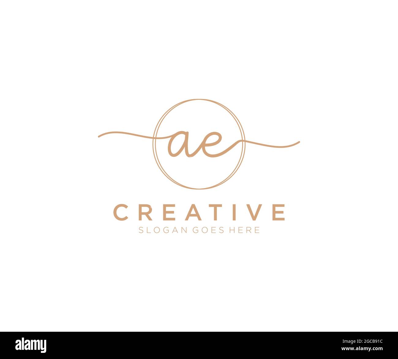 AE logo féminin beauté monogramme et élégant logo design, écriture logo de la signature initiale, mariage, mode, floral et botanique avec la création Illustration de Vecteur