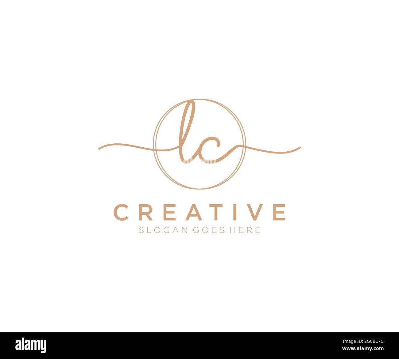 LC logo féminin beauté monogramme et élégant logo design, écriture logo de la signature initiale, mariage, mode, floral et botanique avec la création Illustration de Vecteur