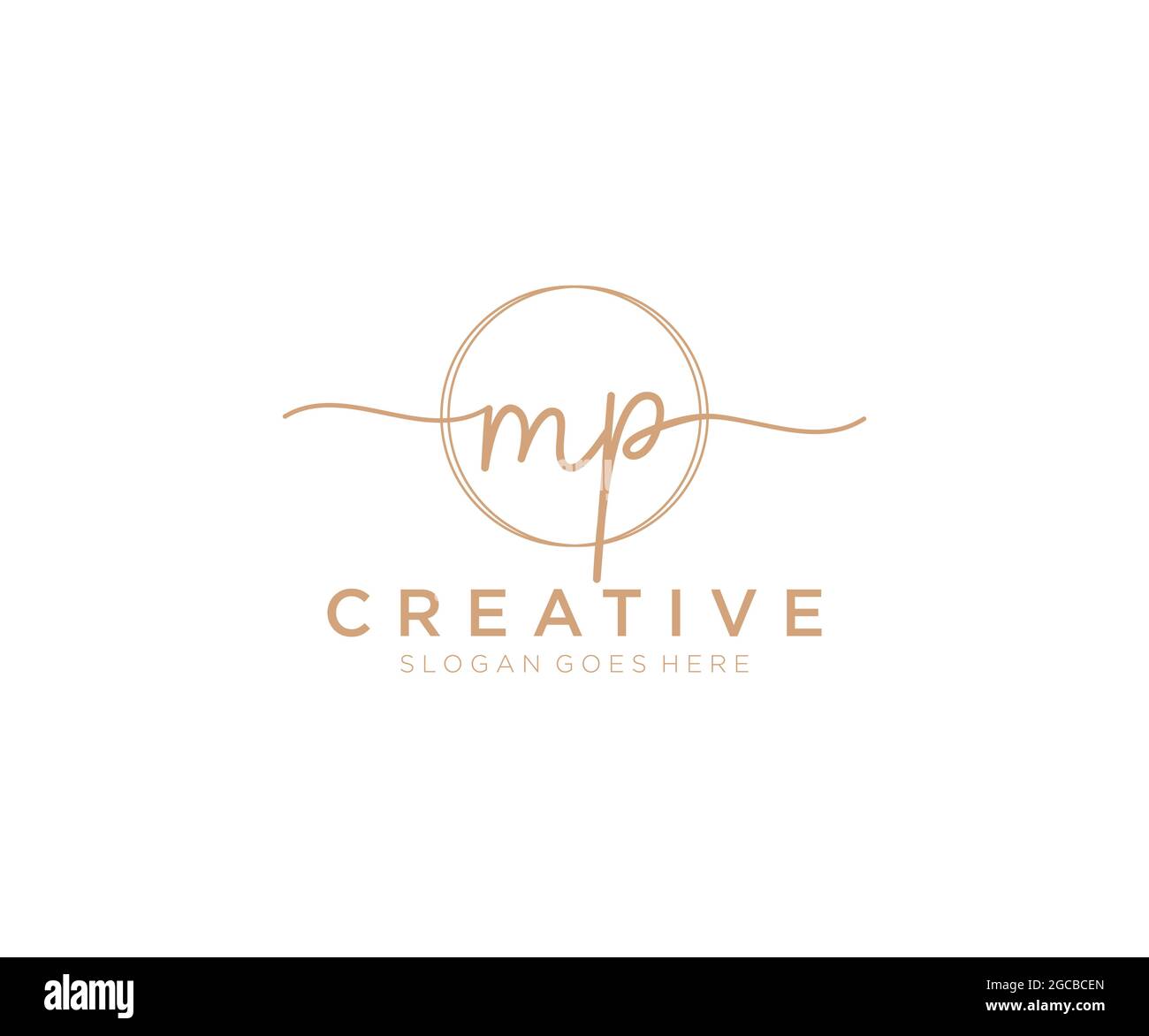 MP logo féminin beauté monogramme et élégant logo design, écriture logo de la signature initiale, mariage, mode, floral et botanique avec la création Illustration de Vecteur