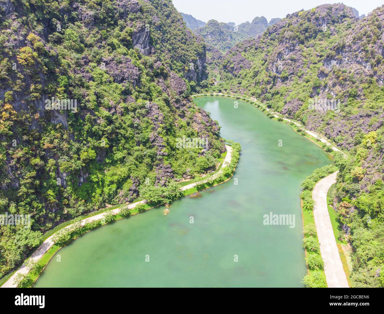 Beau paysage dans la province de Ninh Binh au nord du Vietnam Banque D'Images