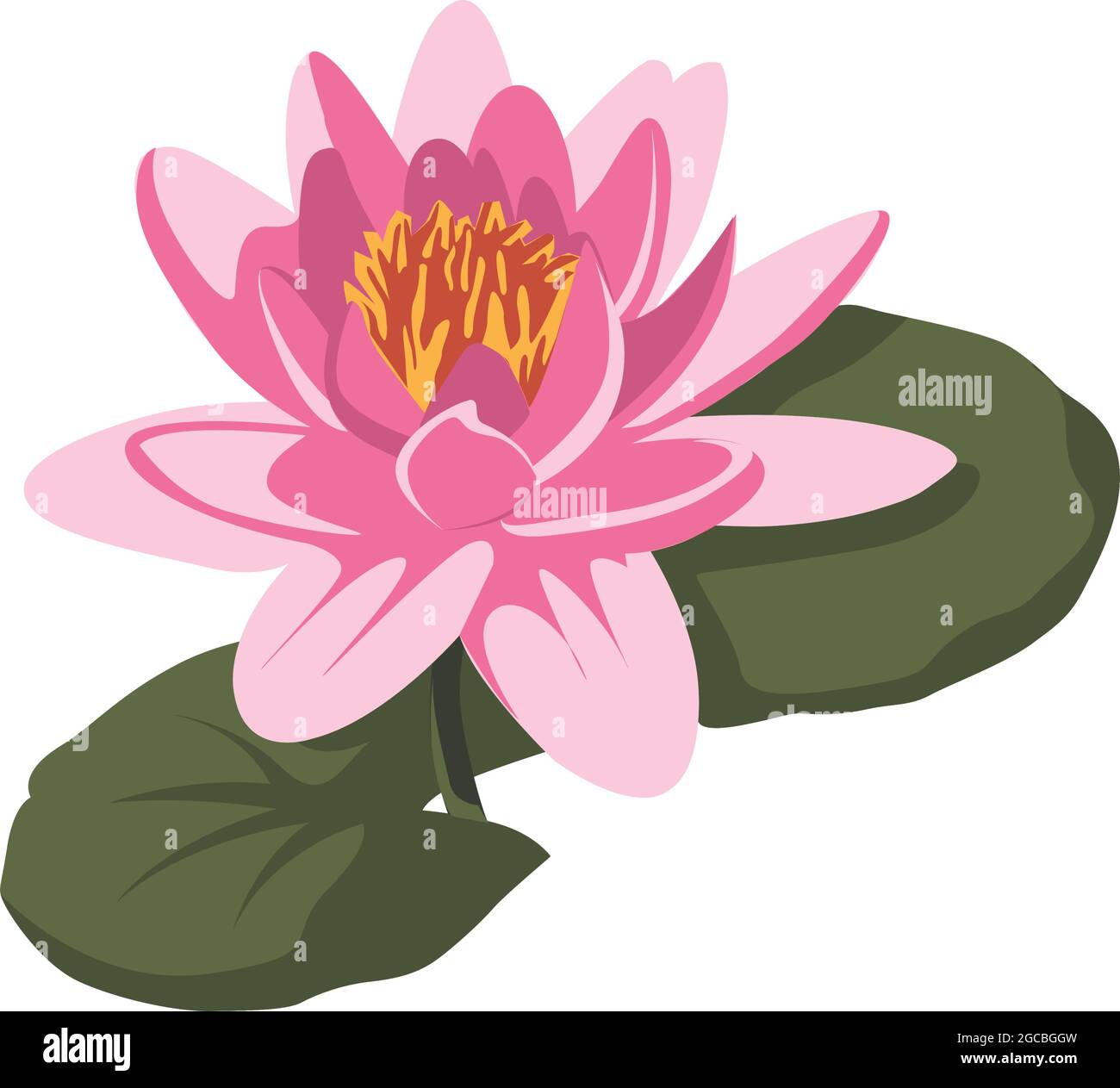 Lotus Flower clip art couleur Design Illustration de Vecteur