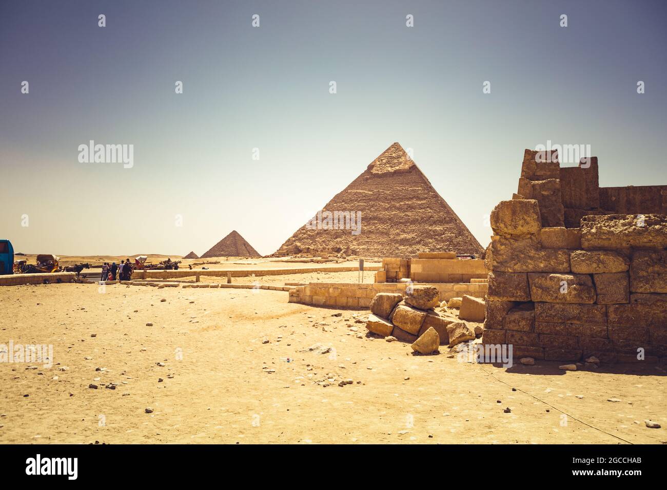 Pyramides de Gizeh Egypte Banque D'Images