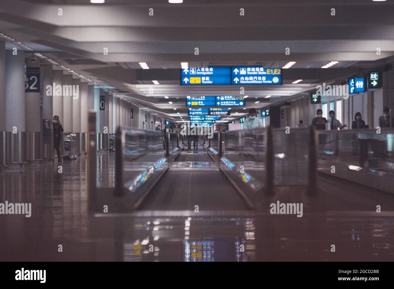 Vider l'aéroport de Hong Kong pendant le Pandore Banque D'Images