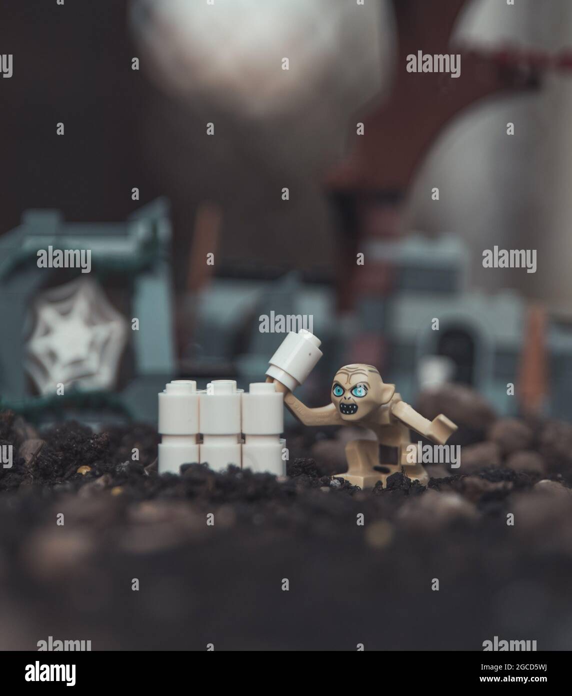 LEGO seigneur de l'anneau Minifigure golum avec papier toilette Banque D'Images