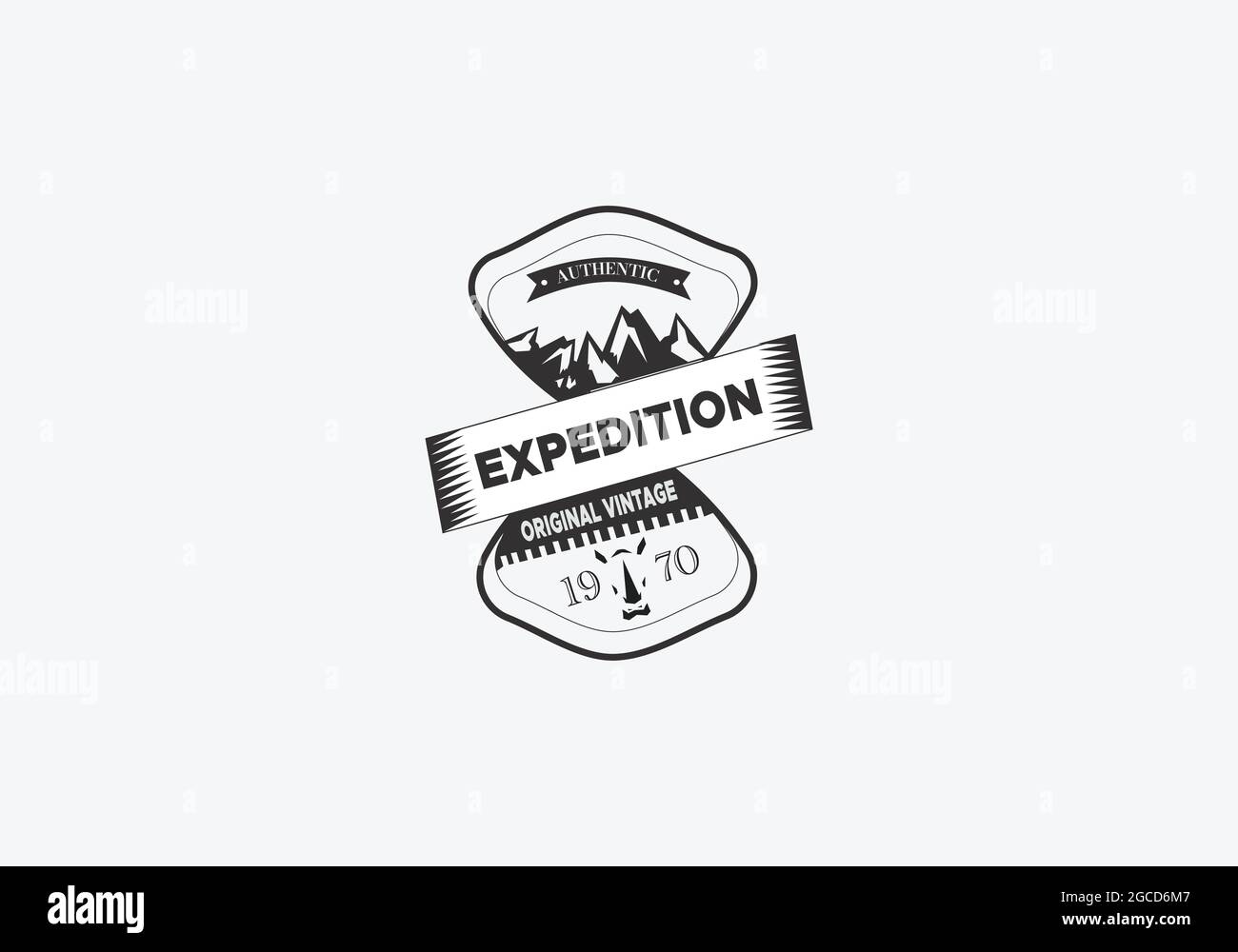 Badge rétro. Ancien emblème, cadre de logo et emblème de silhouette vintage motif hipster vectoriel Illustration de Vecteur