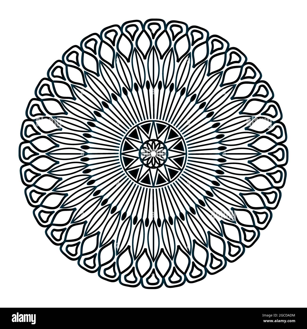Mandala conception de vecteur cercle décoration indian noir maquette modèle d'illustration Illustration de Vecteur