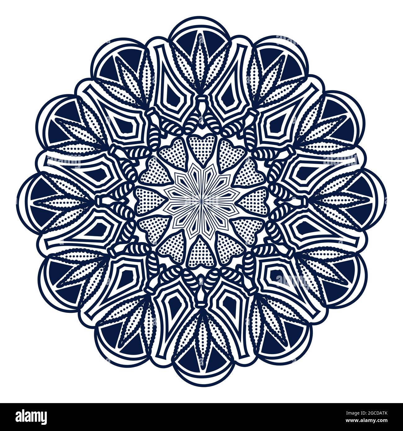 Mandala motif floral spirituel de motif de détente ronde Illustration de Vecteur
