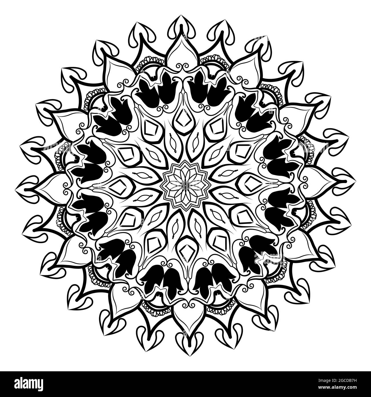mandala décoration florale mehndi, œuvres d'art de style ornemental Illustration de Vecteur