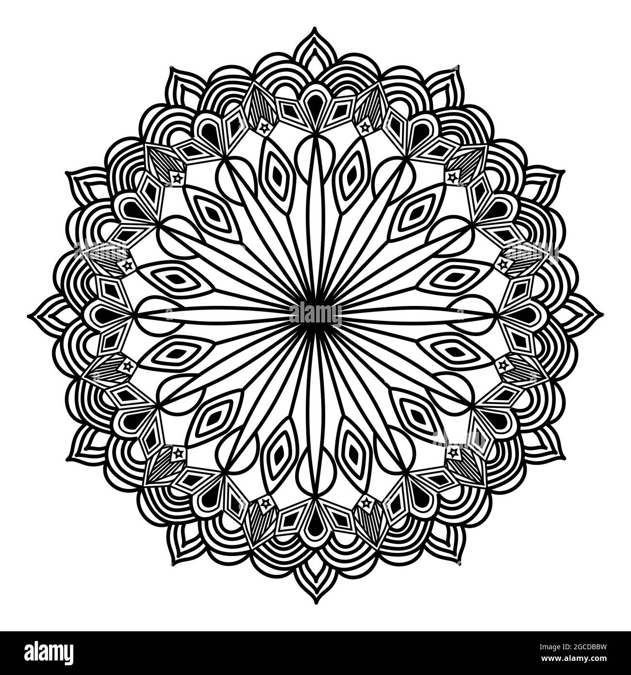 arabesque mandala conception d'œuvres d'art fantaisie détaillée pour l'invitation de l'arrière-plan de modèle symétrique de luxe Illustration de Vecteur
