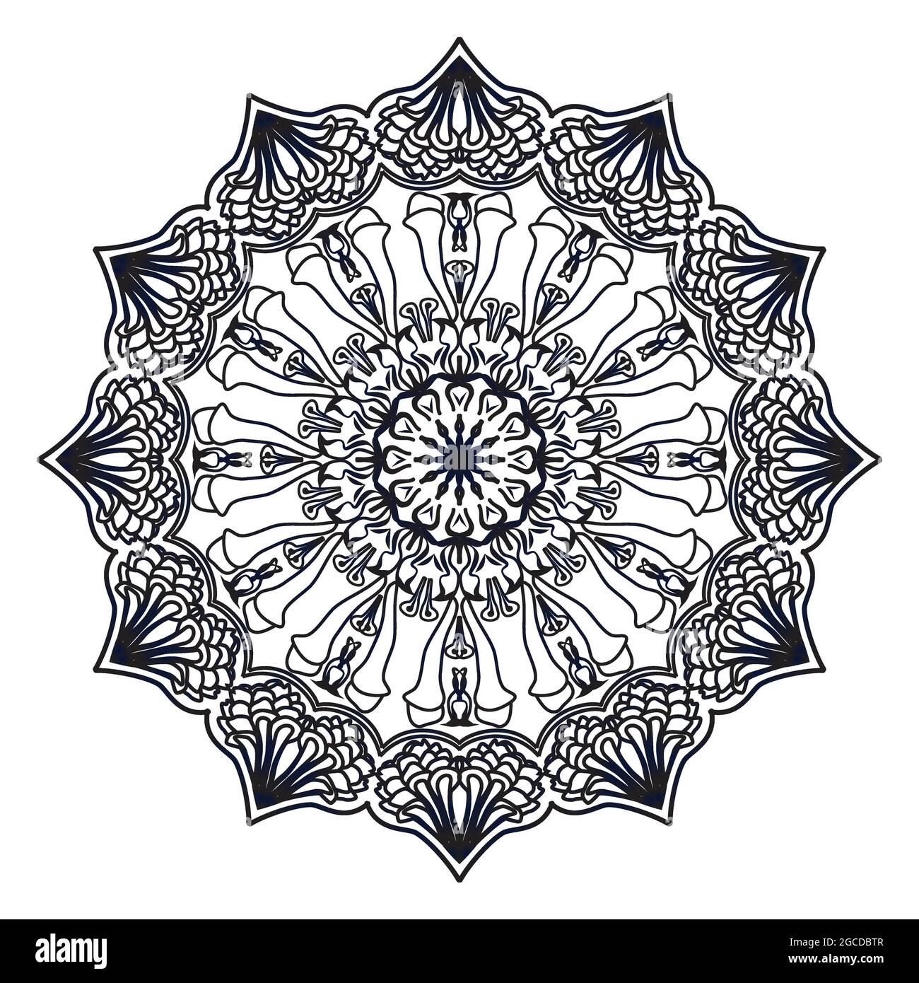 motif vectoriel géométrique de style mandala islamique avec élégant médaillon rond et art persan Illustration de Vecteur