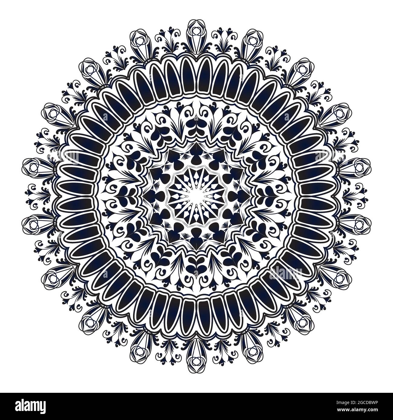 illustration abstraite de l'art de ligne de symétrie de la conception de fond de vecteur géométrique de mandala islamique Illustration de Vecteur