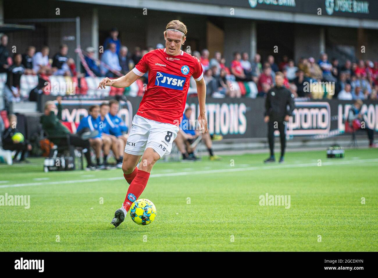 Silkeborg, Danemark. 06e, août 2021. Stefan Thordarson (8) de Silkeborg SI on le voit pendant le match 3F Superliga entre Silkeborg IF et Viborg FF au parc JYSK à Silkeborg. (Crédit photo: Gonzales photo - Morten Kjaer). Banque D'Images