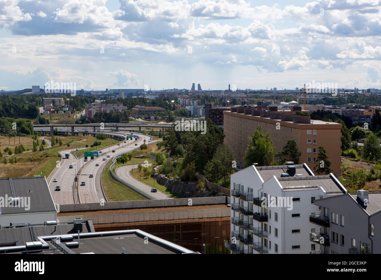 Vue sur le quartier résidentiel. Banque D'Images