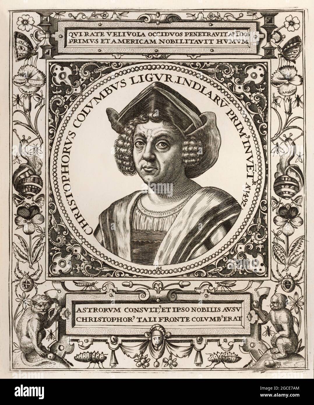 Christopher Columbus, 1451 - 1506, navigateur italien, optimisé numériquement Banque D'Images