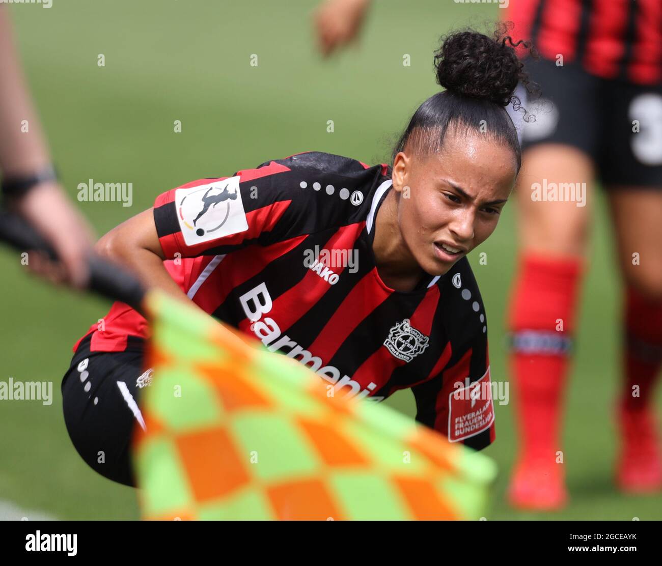 Leverkusen, Allemagne, 07/08/2021, Test Match Women, Bayer 04 Leverkusen - PEC Zwolle, Amira Arfaoui (B04) Banque D'Images