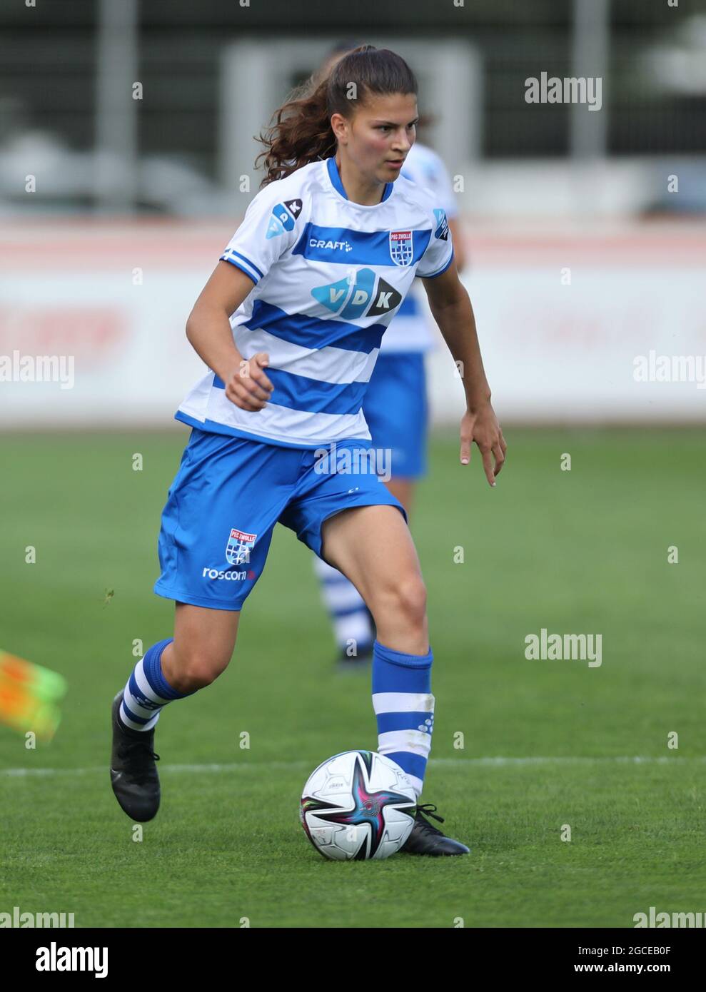 Leverkusen, Allemagne, 07/08/2021, Test Match Women, Bayer 04 Leverkusen - Zwolle, Dique Noordman (PEC) Banque D'Images