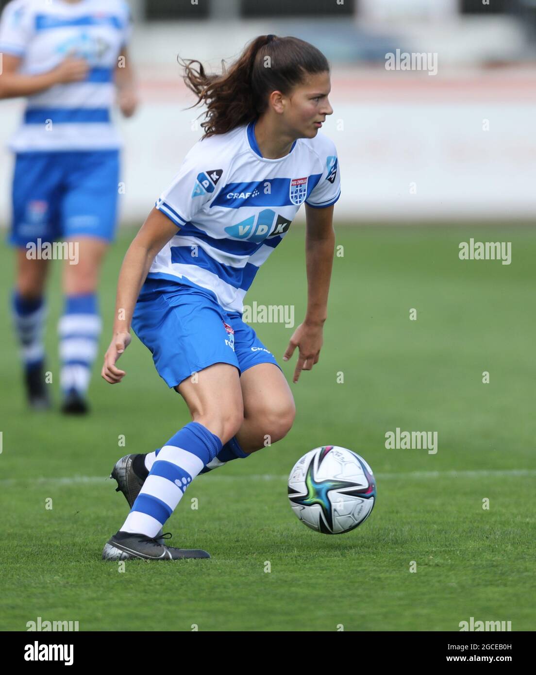 Leverkusen, Allemagne, 07/08/2021, Test Match Women, Bayer 04 Leverkusen - Zwolle, Dique Noordman (PEC) Banque D'Images