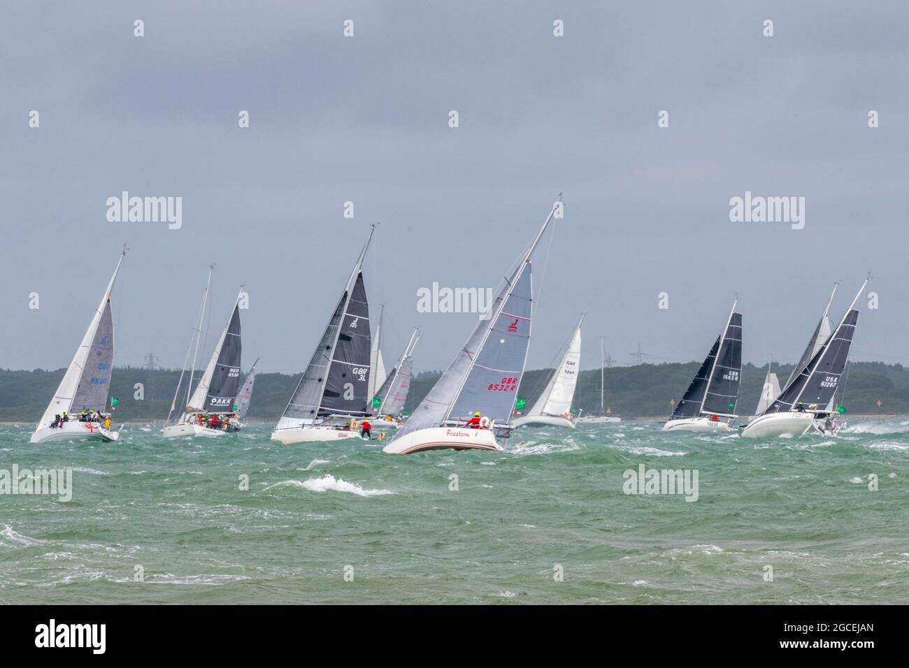 semaine des cowes, île de wight, course fastnet, fastnet yachts, course fastnet yacht, régate de voile, régate de yachting, course de yacht, club de course royal de l'océan. Banque D'Images