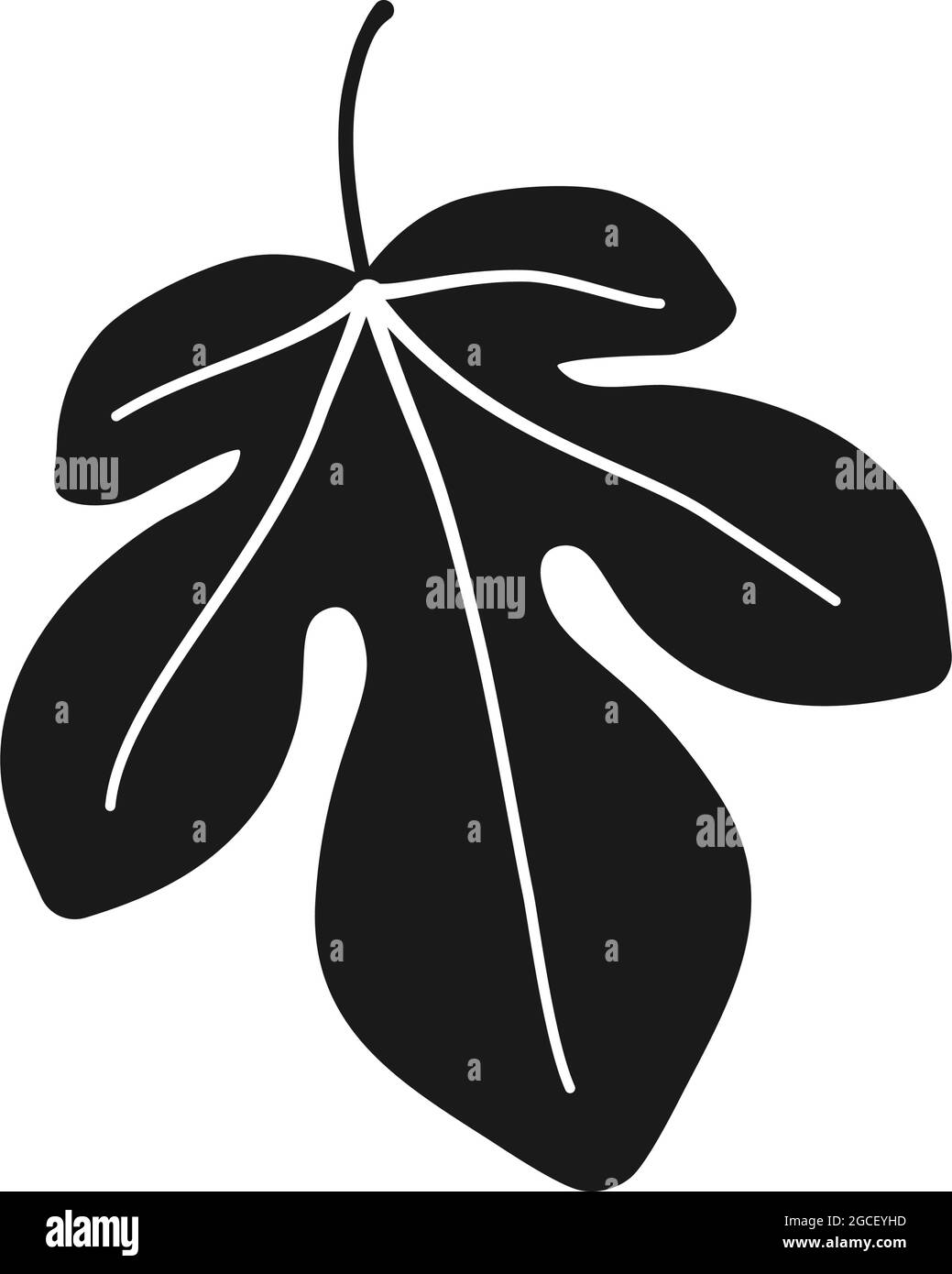 Fig feuille dans l'icône de vecteur de silhouette Illustration de Vecteur