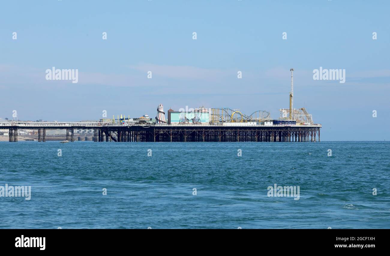 2021 08 04: Vue sur Brighton Palace Pier Banque D'Images