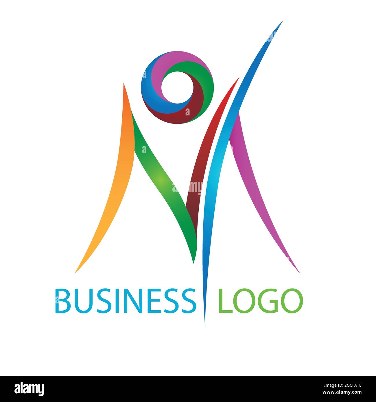 Logo Letter M coloré. Éléments de modèle de conception d'icône de logo Letter M. Illustration de Vecteur