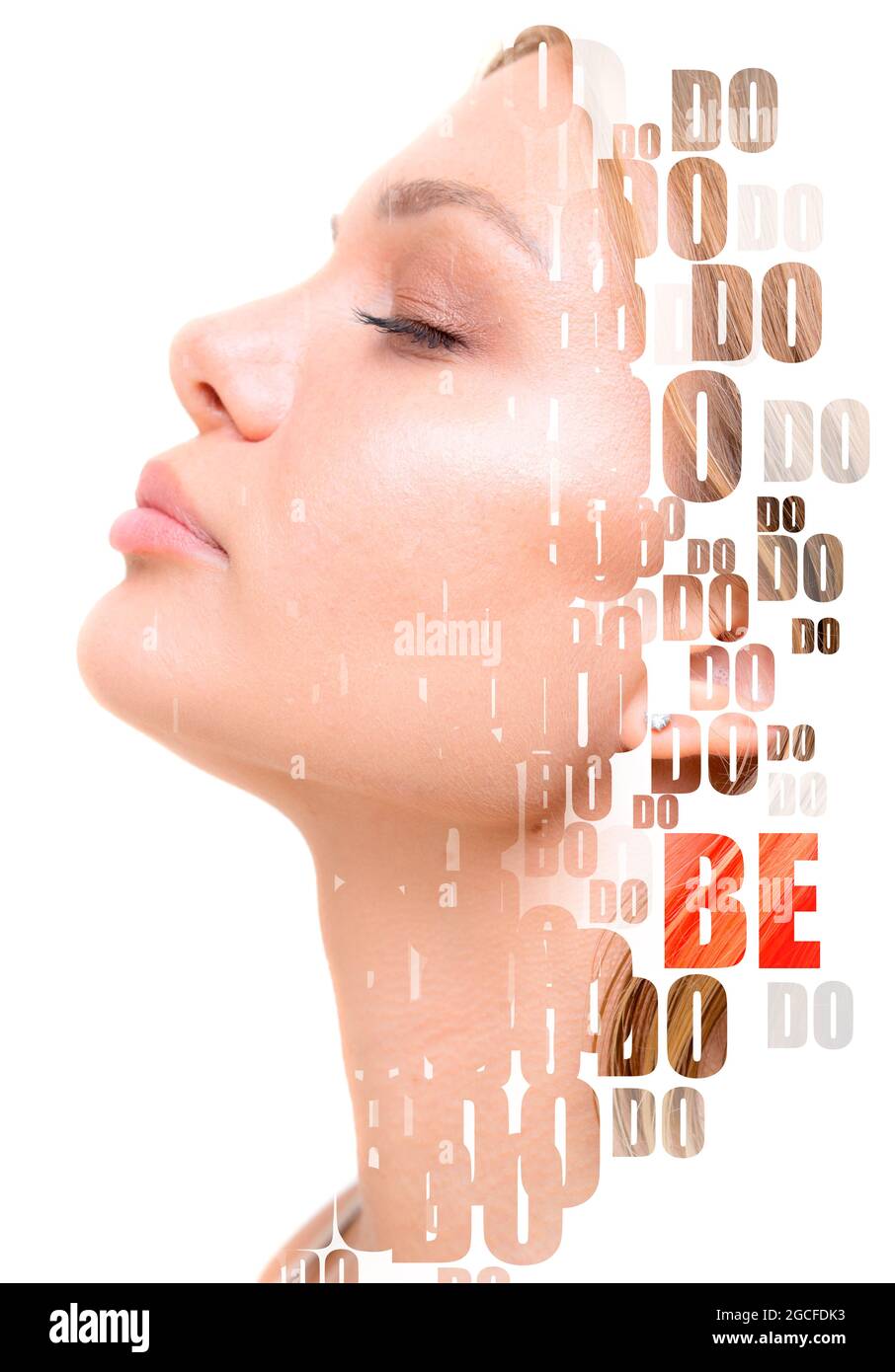 Portrait conceptuel d'une jeune femme Banque D'Images